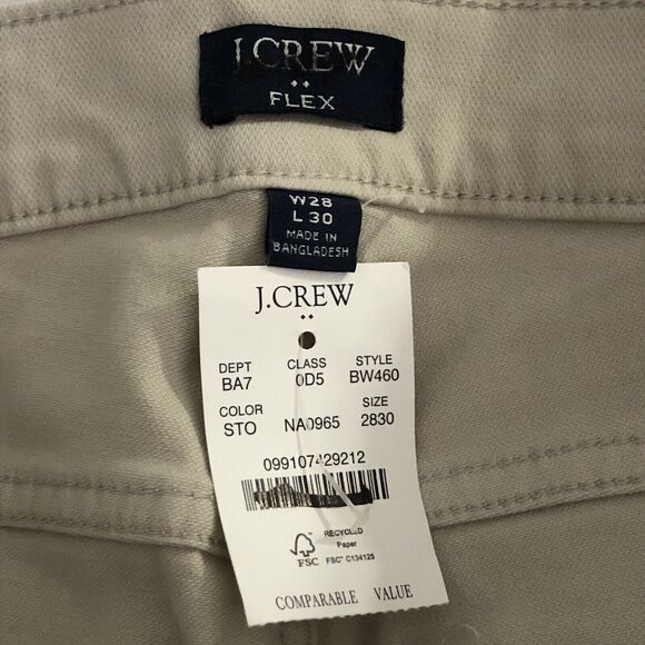 J Crew Pants Mens 28 x 30 Tan Stone Straight Garment Dyed Five Pocket New - Picture 13 of 14